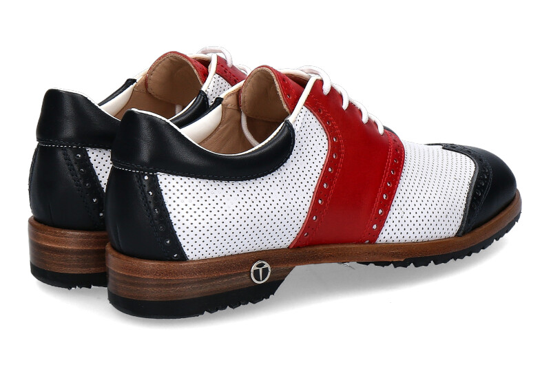 Tee Golf Shoes Damen- Golfschuh SUSY PERFORATO BLU BIANCO ROSSO (40½)