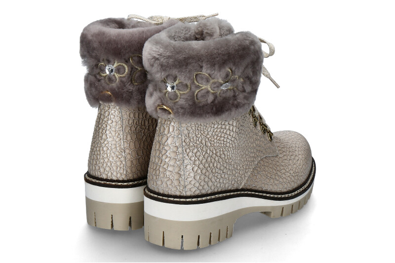 New Italia Shoes Stiefelette gefüttert GLITTER KALBSLEDER SAND (37 )