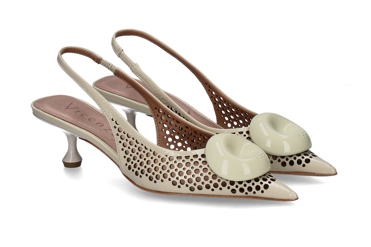 Unique Slingpumps VERNIZ SHOW- off white/ grün