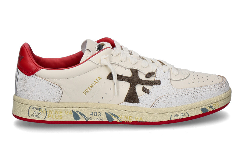 Premiata Herren- Sneaker BSKT CLAY 6777- off white/red