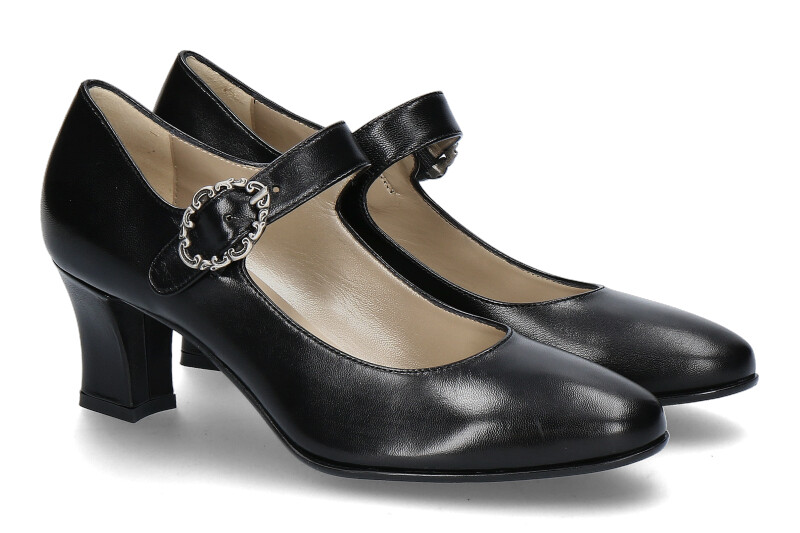 dirndl + bua Spangenpumps ZIEGENNAPPA schwarz