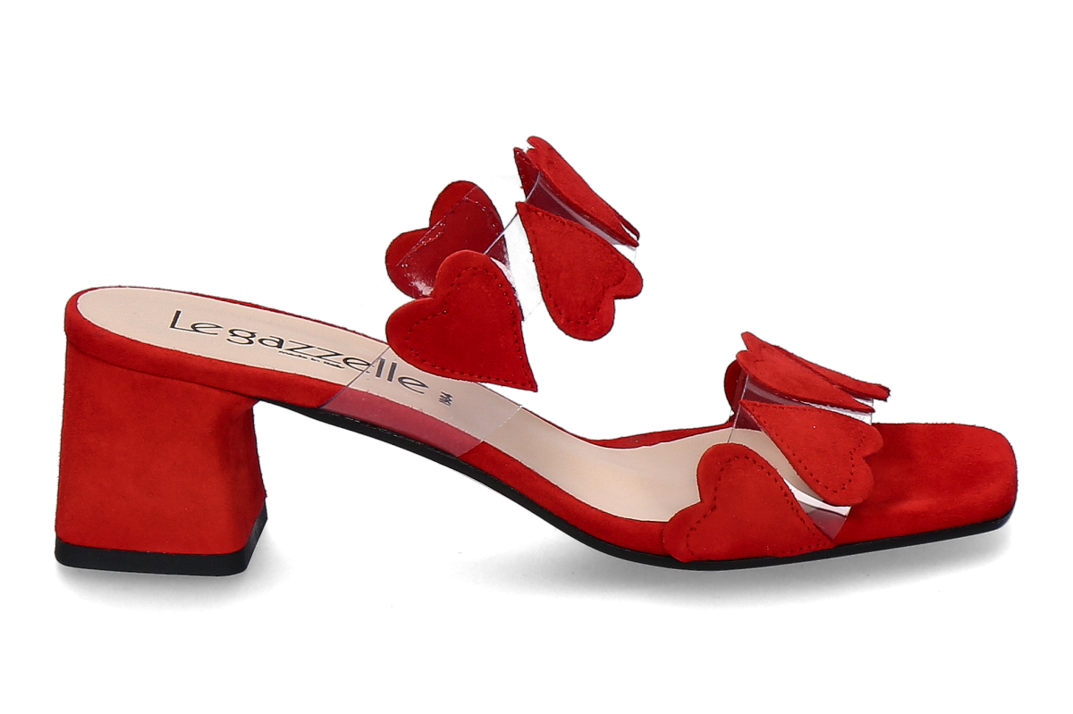 Legazzelle Pantolette HEART CAMOSCIO- fuoco/ rot