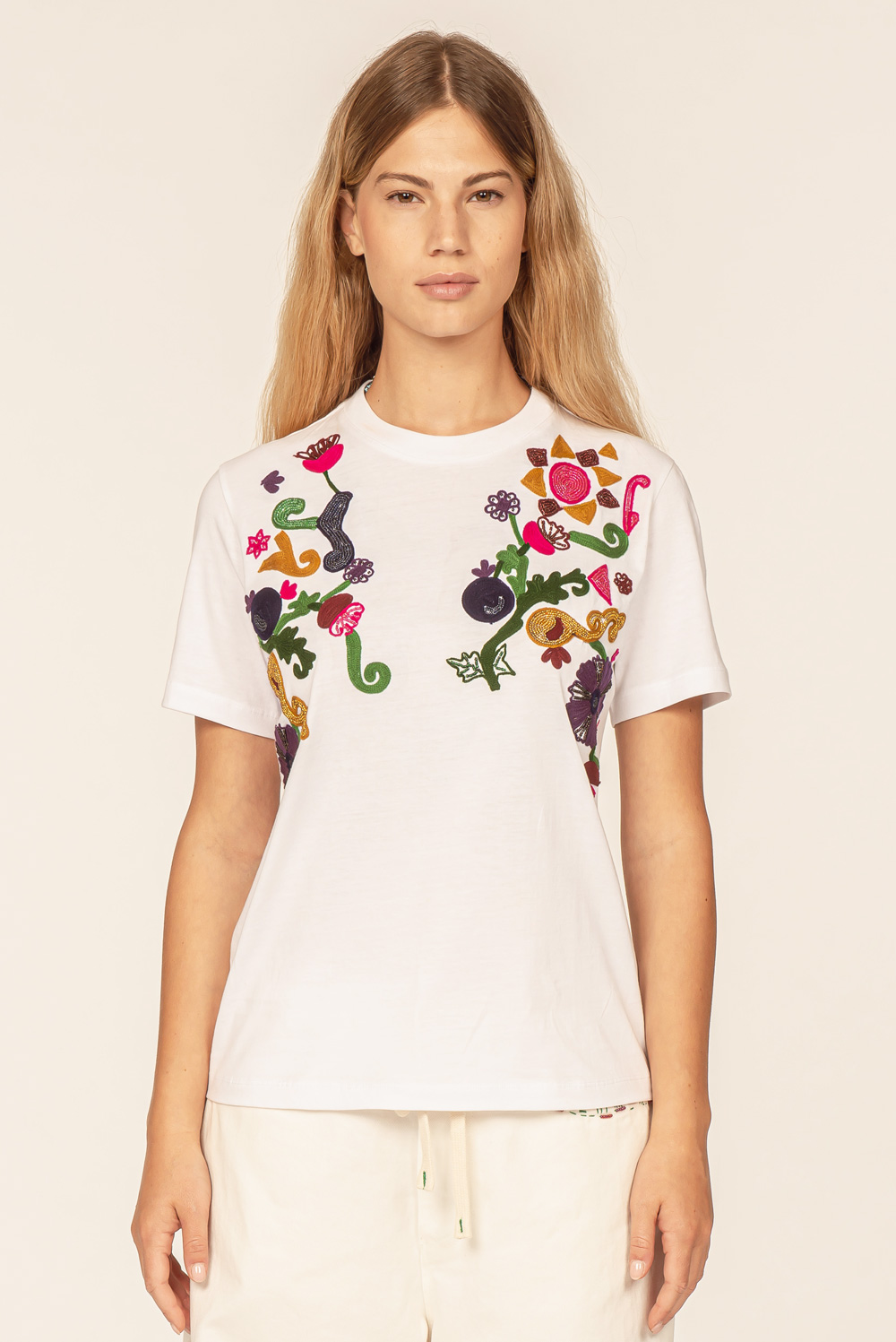Front Street 8 Damen T-Shirt CHAIN STICHED- embroideries