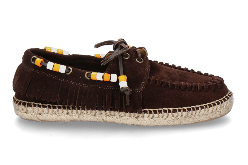 Lagoa Damen-Schnürschuh NAUTICO FRANGE SUEDE- marrone/dunkelbraun
