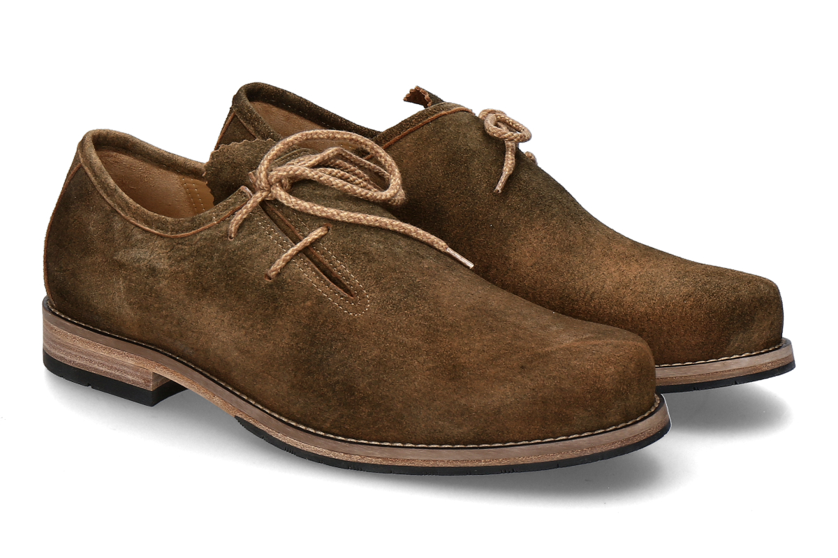 dirndl + bua Trachtenschuh ANTIKBOCK- bisam/ braun- grün