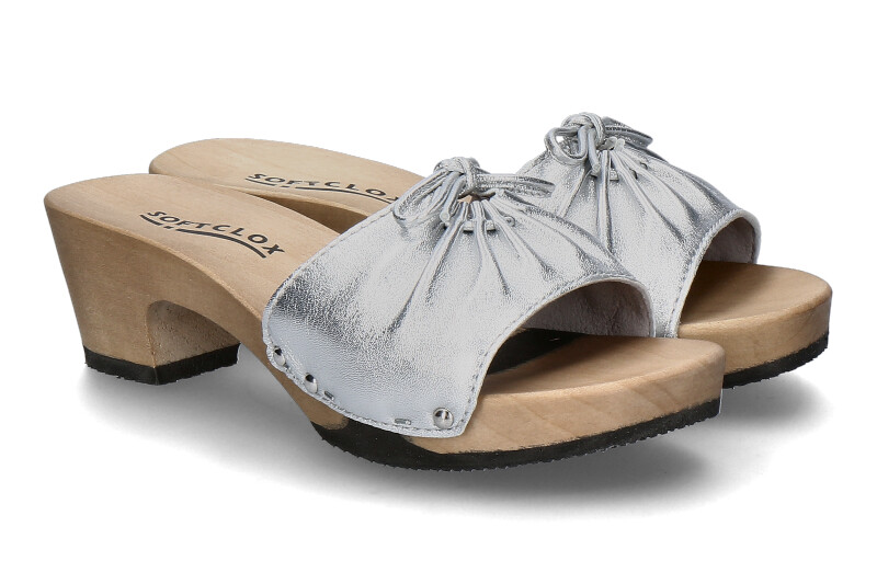 Softclox Pantolette KIRSTEN SHINY SOFTNAPPA- silber