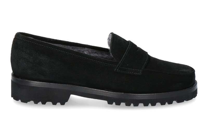 Unützer Slipper gefüttert VELOURS 1471- black/ schwarz