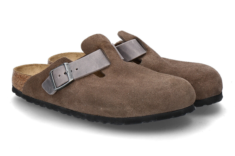 Birkenstock Herren- Clogs BOSTON BS SCHMAL MISCHLEDER- concrete gray