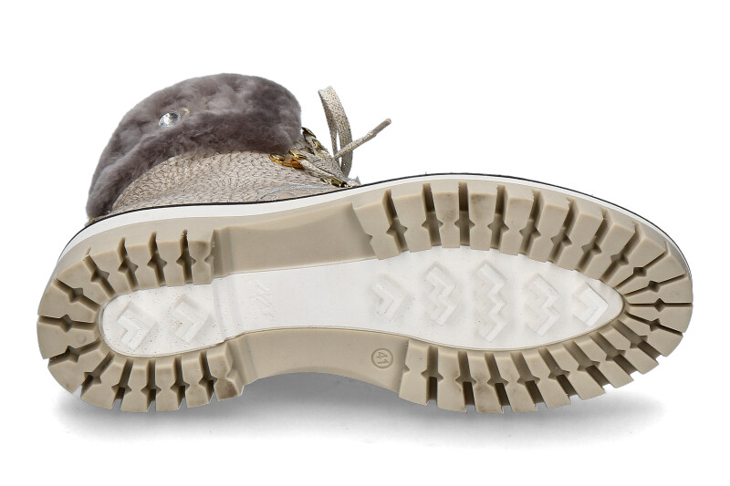 New Italia Shoes Stiefelette gefüttert GLITTER KALBSLEDER SAND (37 )