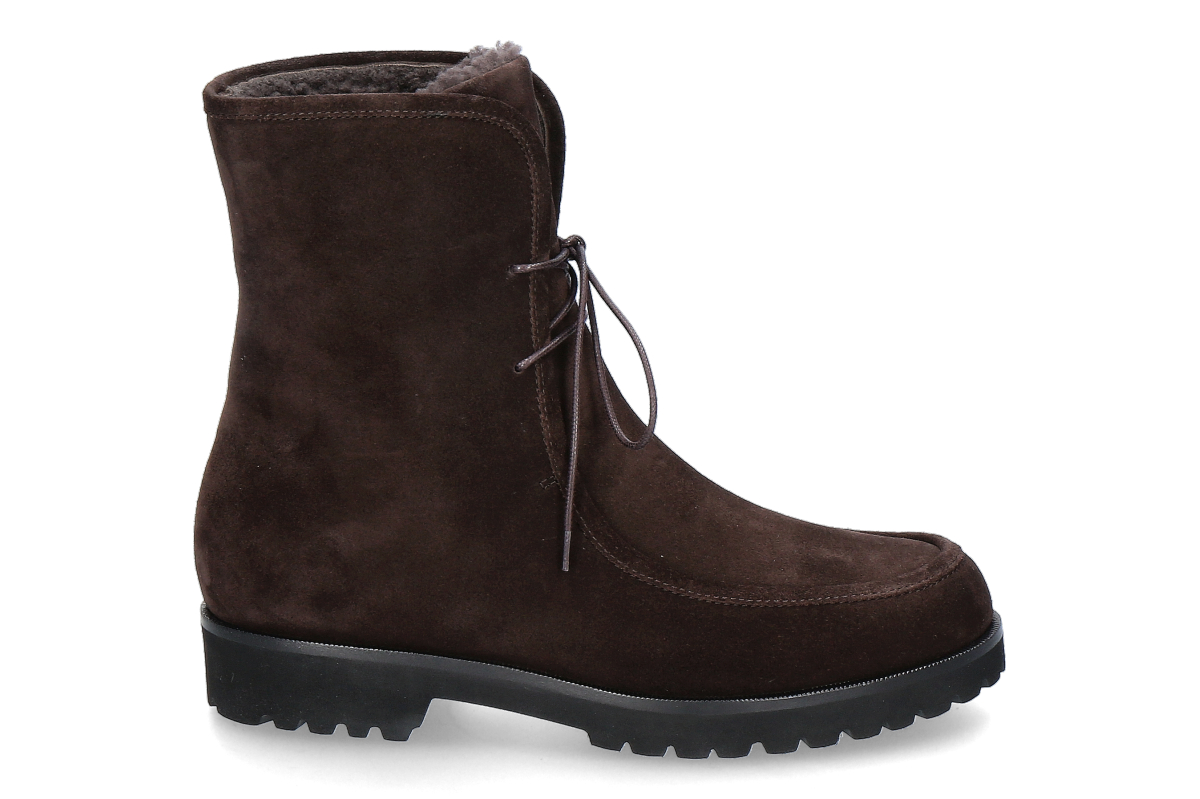 Unützer Schnür-Bootie gefüttert VELOUR 49- chocolate/ braun