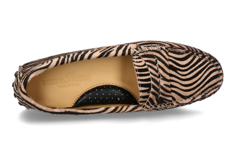 scarpaRossa Damen-Mokassin GOMERA DRIVER ZEBRA- beige/ schwarz