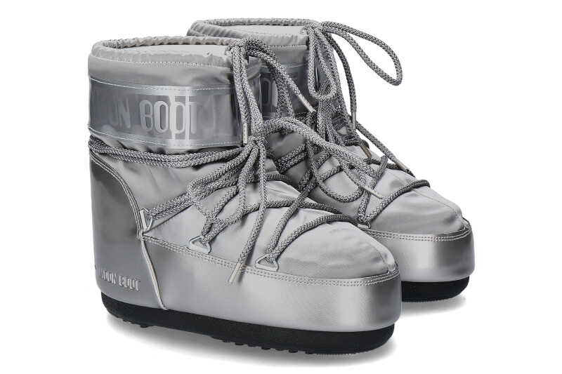 Moon Boot Damen Bootie ICON LOW- glance silver/ satin silber