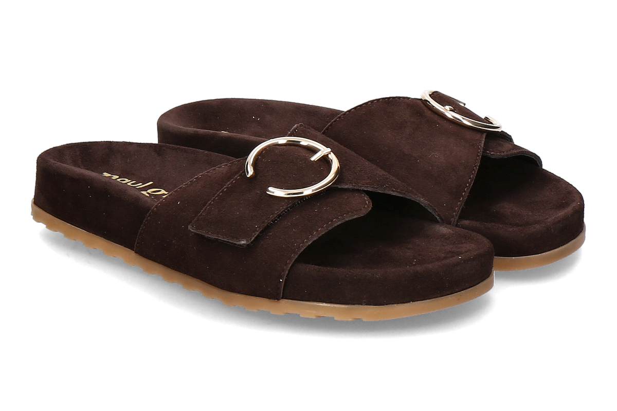 Paul Green Pantolette SOFT VELVET- mocca/ dunkelbraun