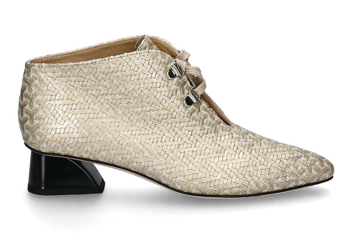 Brunate Schnürstiefelette ELLI- braid platin/ platin-silber