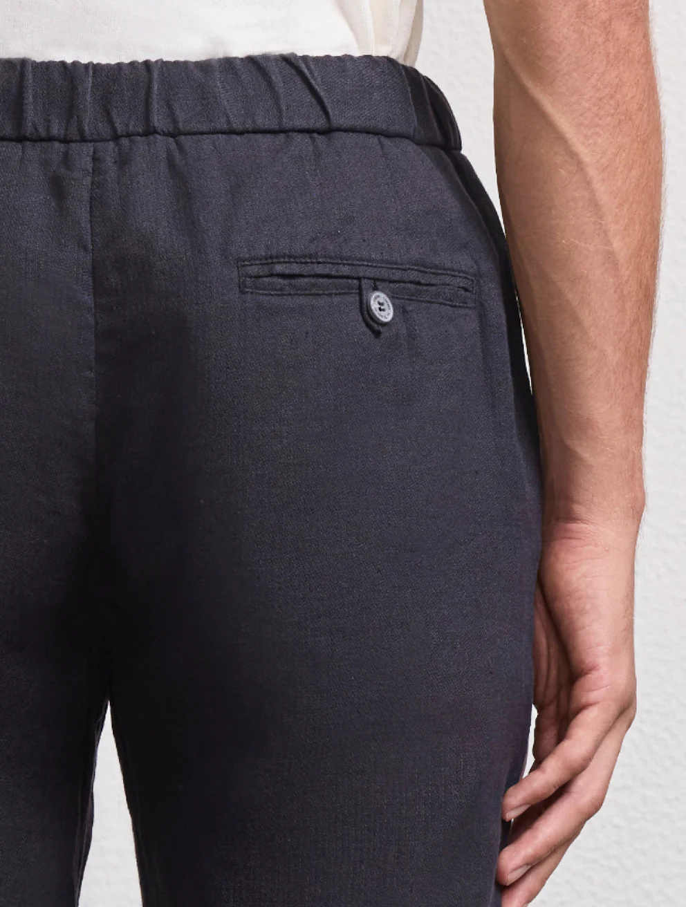 Frescobol Carioca Herren- Hose OSCAR CHINO LEINEN- black/schwarz