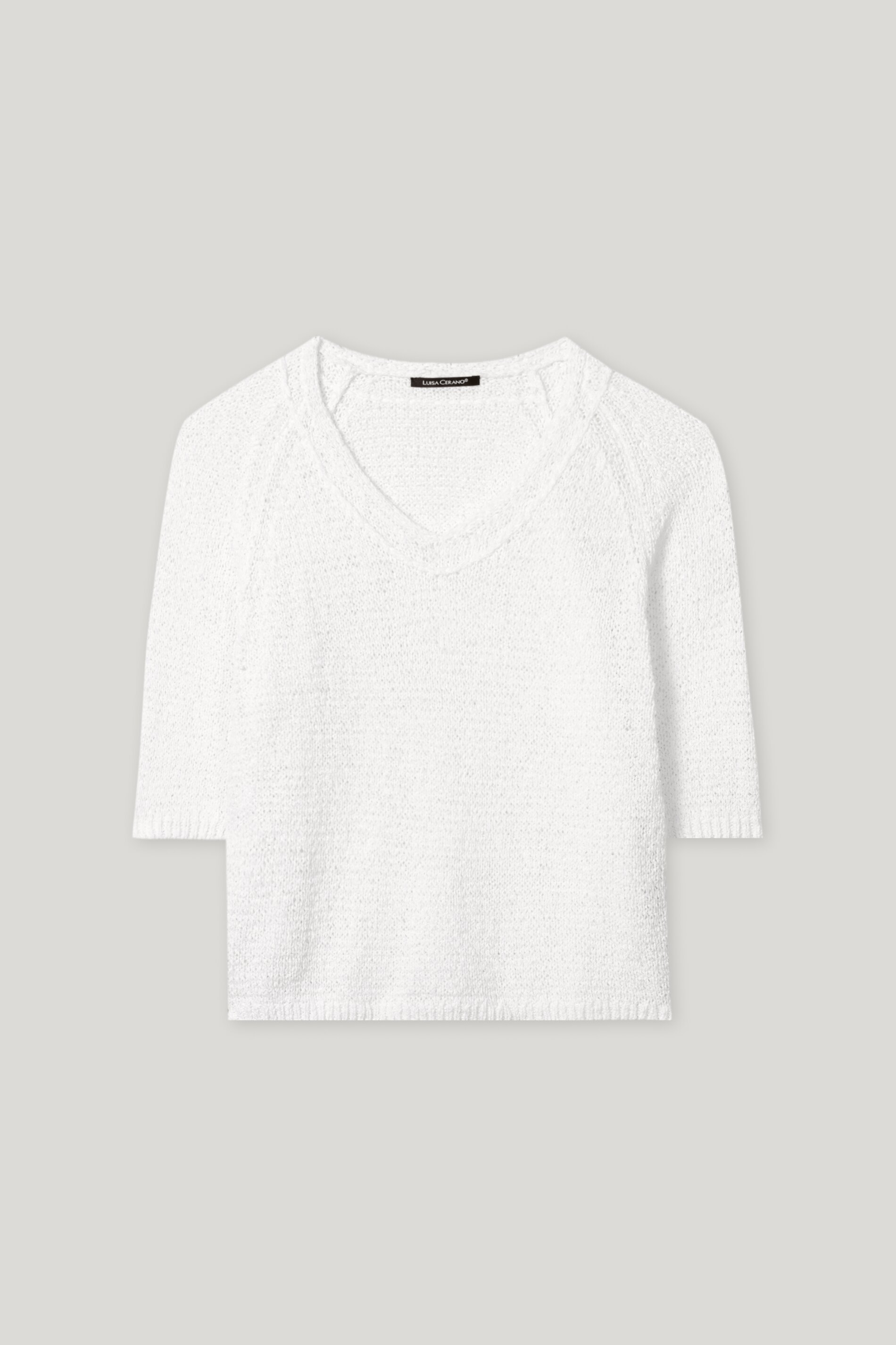 Luisa Cerano Pullover V-NECK -  bleached white/weiss