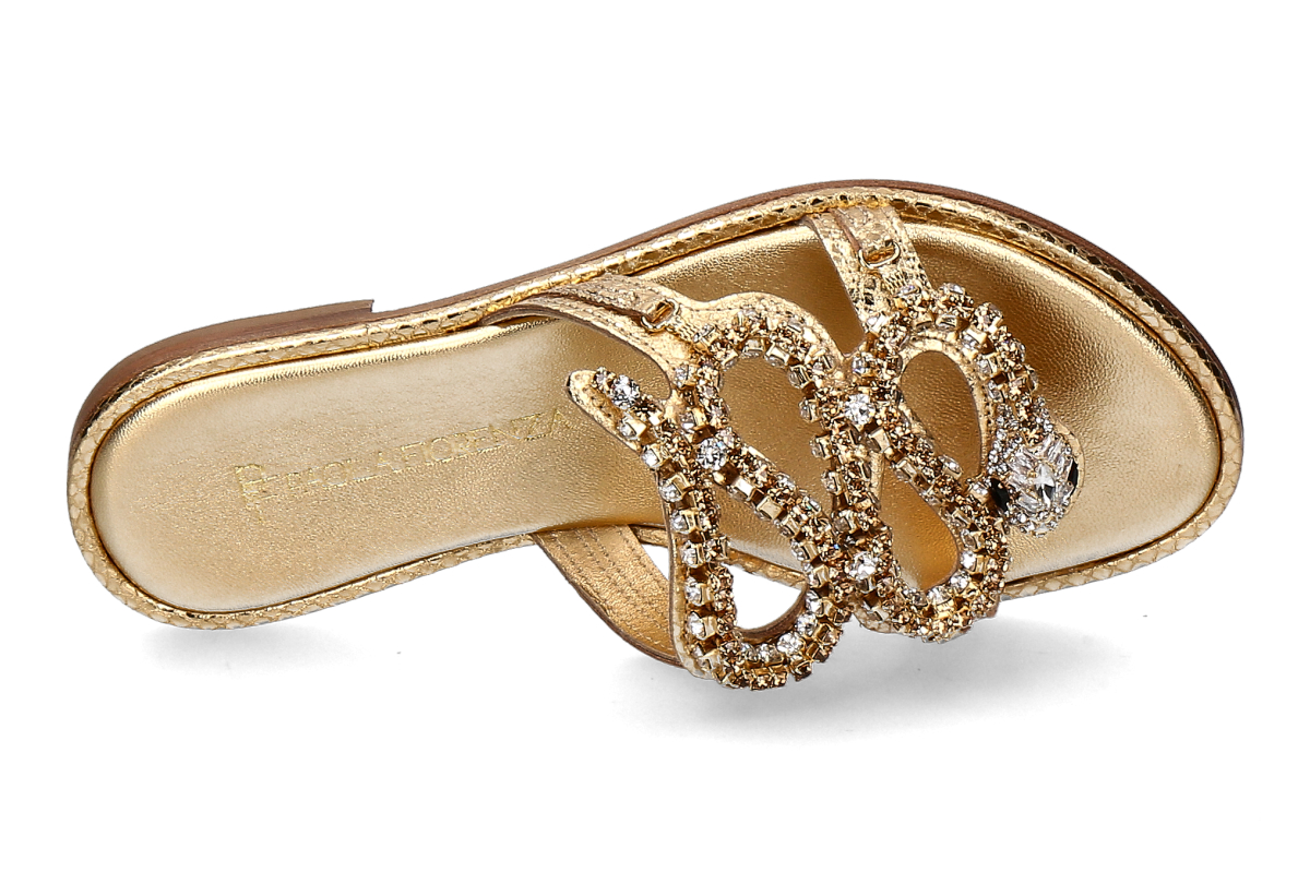 Paola Fiorenza Pantolette PELLE SNAKE- gold_271900151_5