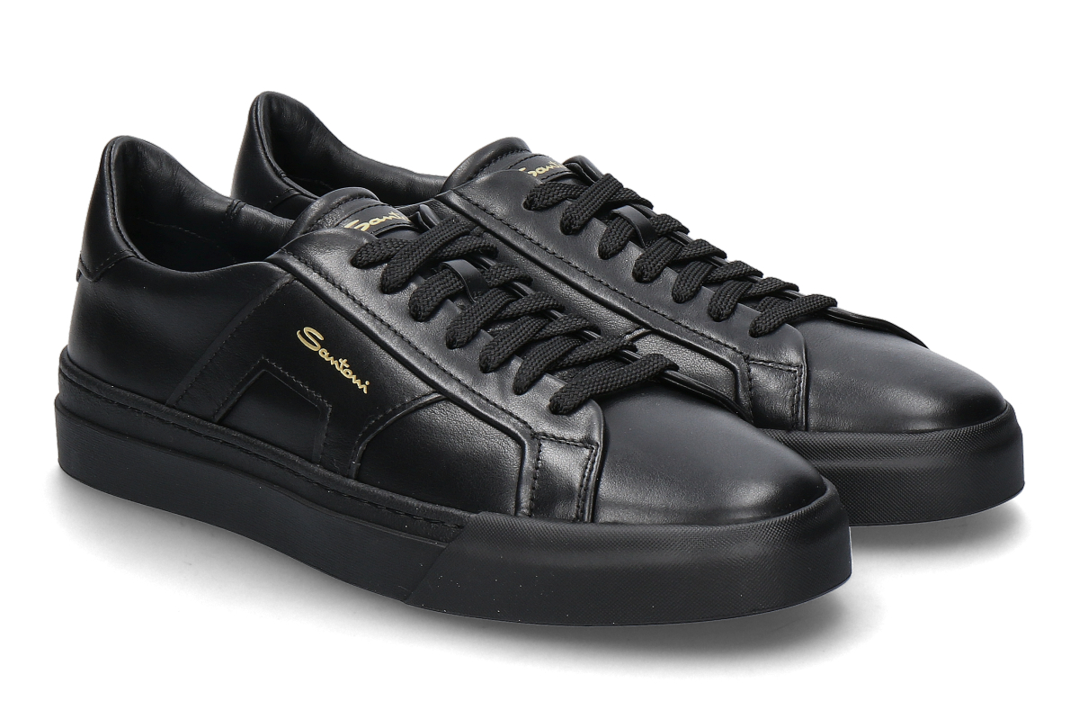 Santoni Herren- Sneaker DOUBLE BUCKLE- black/schwarz