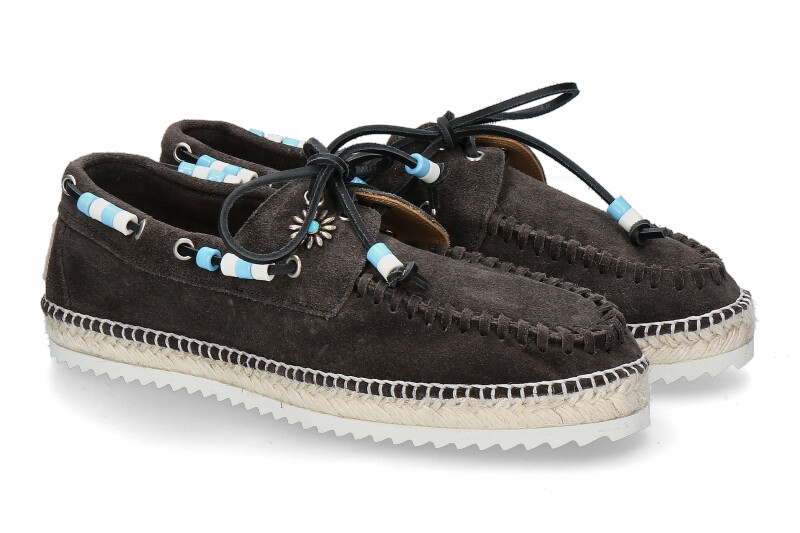 Lagoa Herren-Schnürschuh NAUTICO SUEDE- lavagna/dunkelgrau