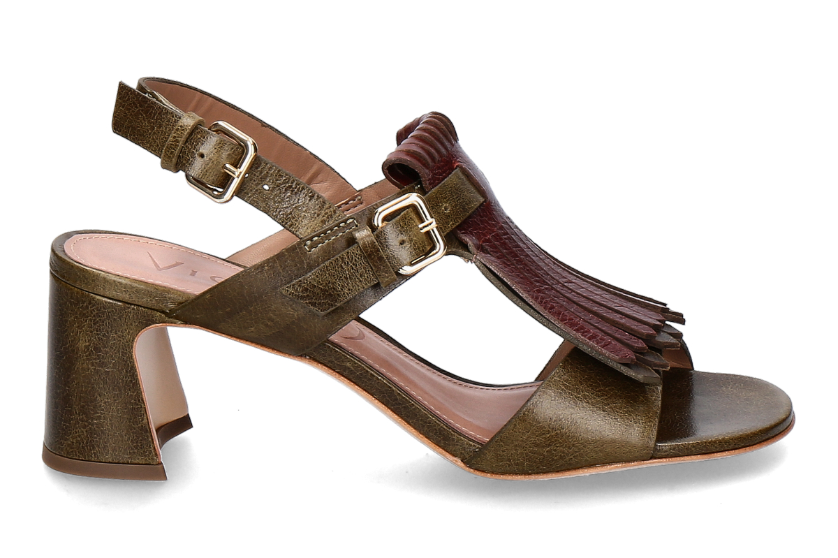 Unique Sandale CRAKED JUNGLE- redwood/ rot-grün