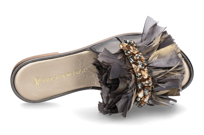 Paola Fiorenza Pantolette PIUMA GREY GOLD- wash fucile black