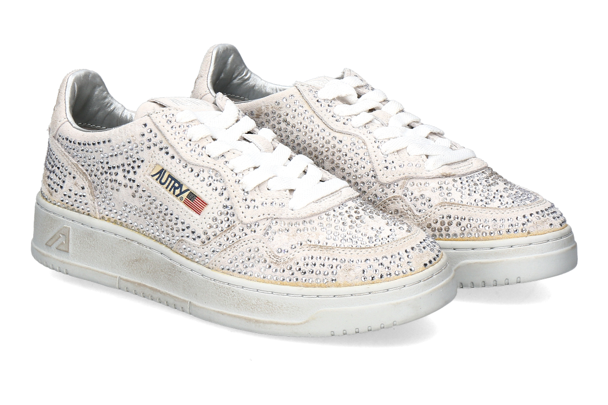 Autry Damen Sneaker MEDALIST LOW STRASS - white / weiß