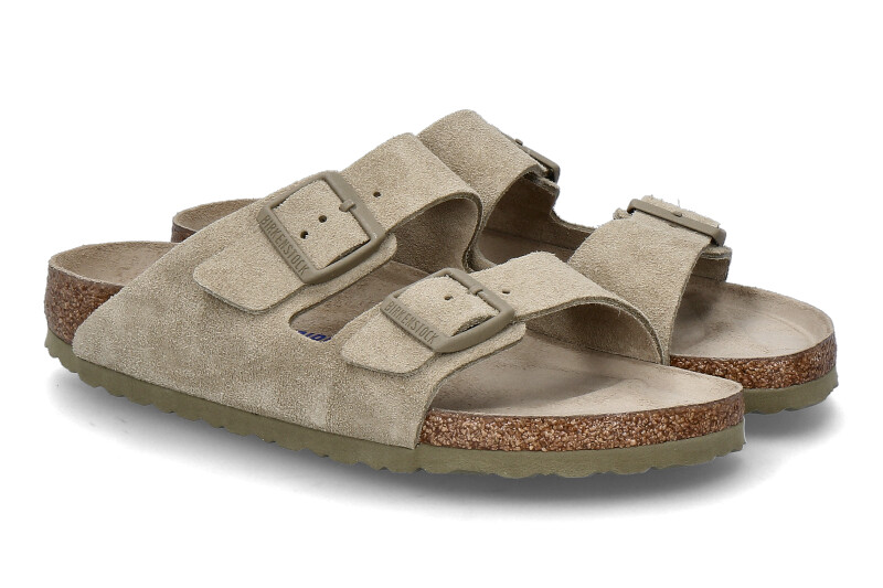 Birkenstock Pantolette ARIZONA BS SCHMAL VELOURS- faded khaki