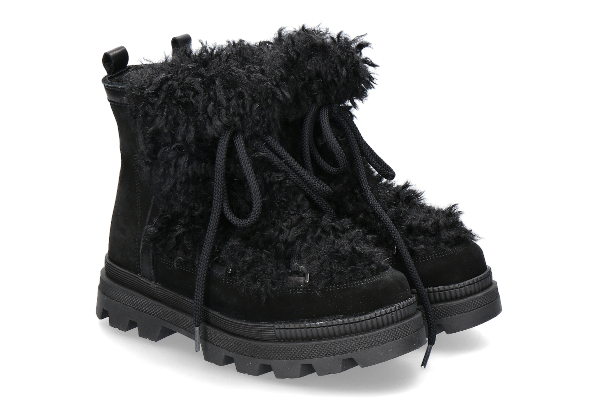 Oscar Sport Damen- Fellbootie ANET-SHORT ECO- nero/ schwarz