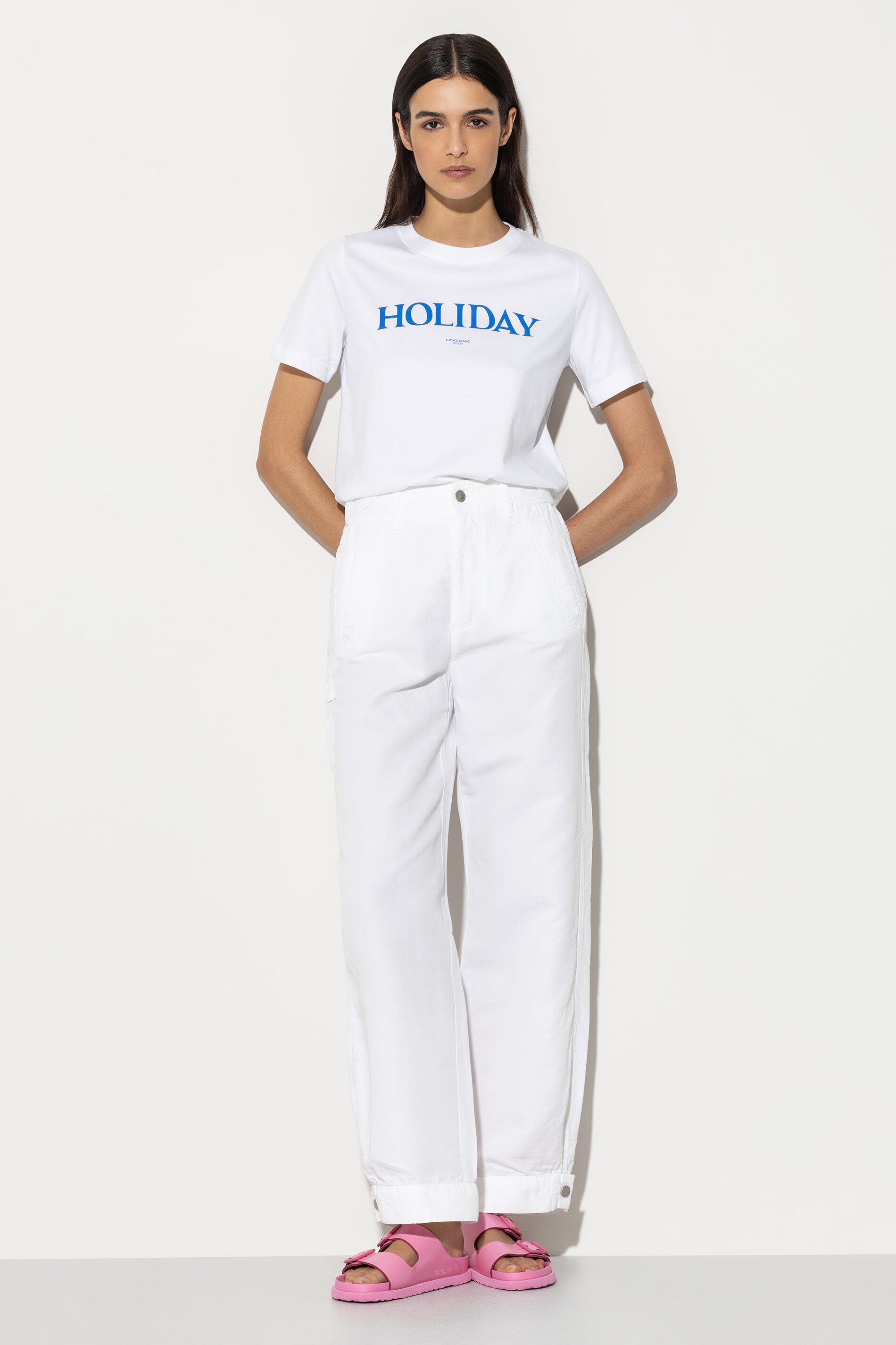 Luisa Cerano T-shirt PRINTED LETTERING -  bleached white/weiss