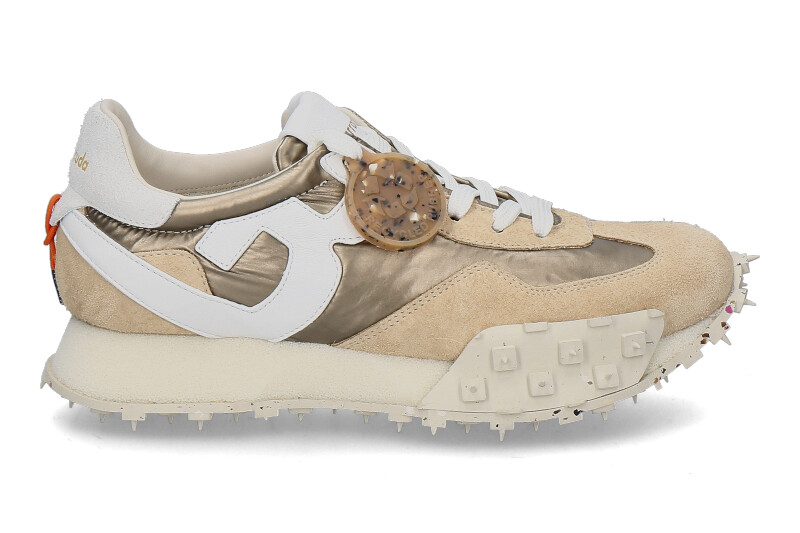 Barracuda Damen- Sneaker VELOURSLEDER NYLON- cappucino/champagner/weiss