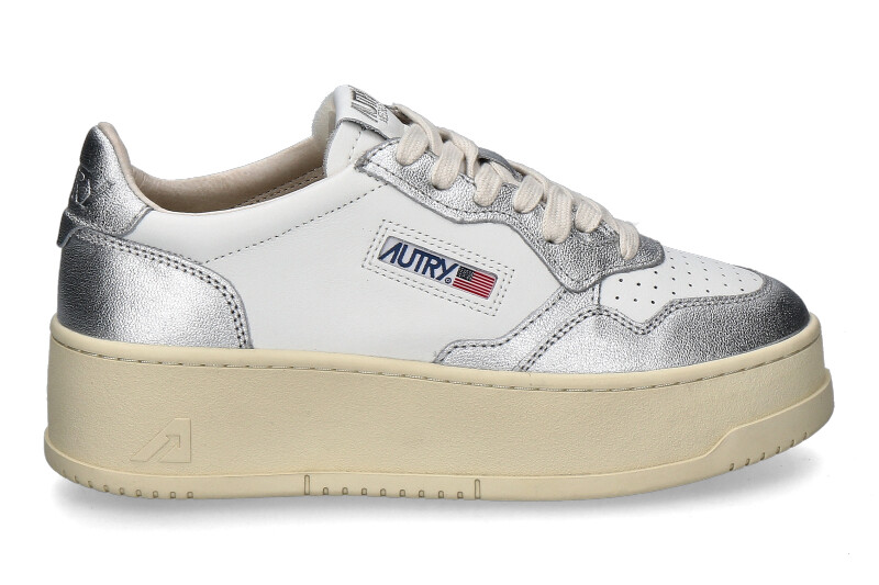Autry Damen- Plateausneaker PLATFORM WB18- white/ silver