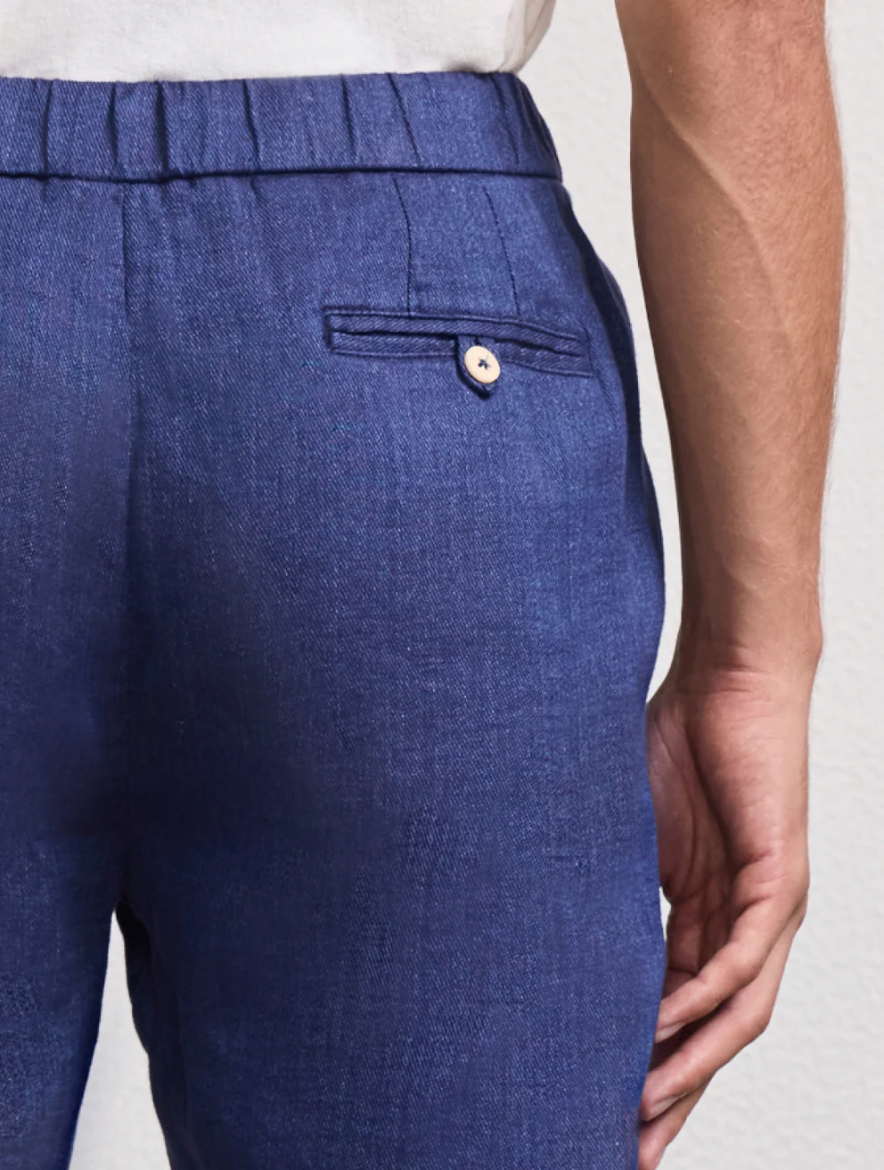 Frescobol Carioca Herren- Hose OSCAR CHINO LEINEN- navy blue/dunkelblau