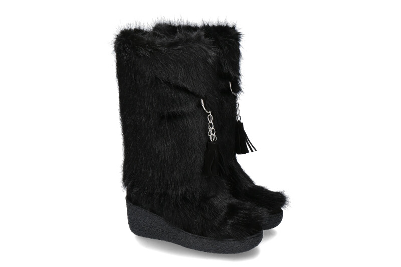 Diavolezza Kunstfellstiefel ECO FUR- black/ schwarz
