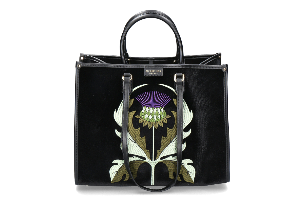 My-Best Bag Firenze Tasche ATENA HERBARIUM- black/ green/ thistle