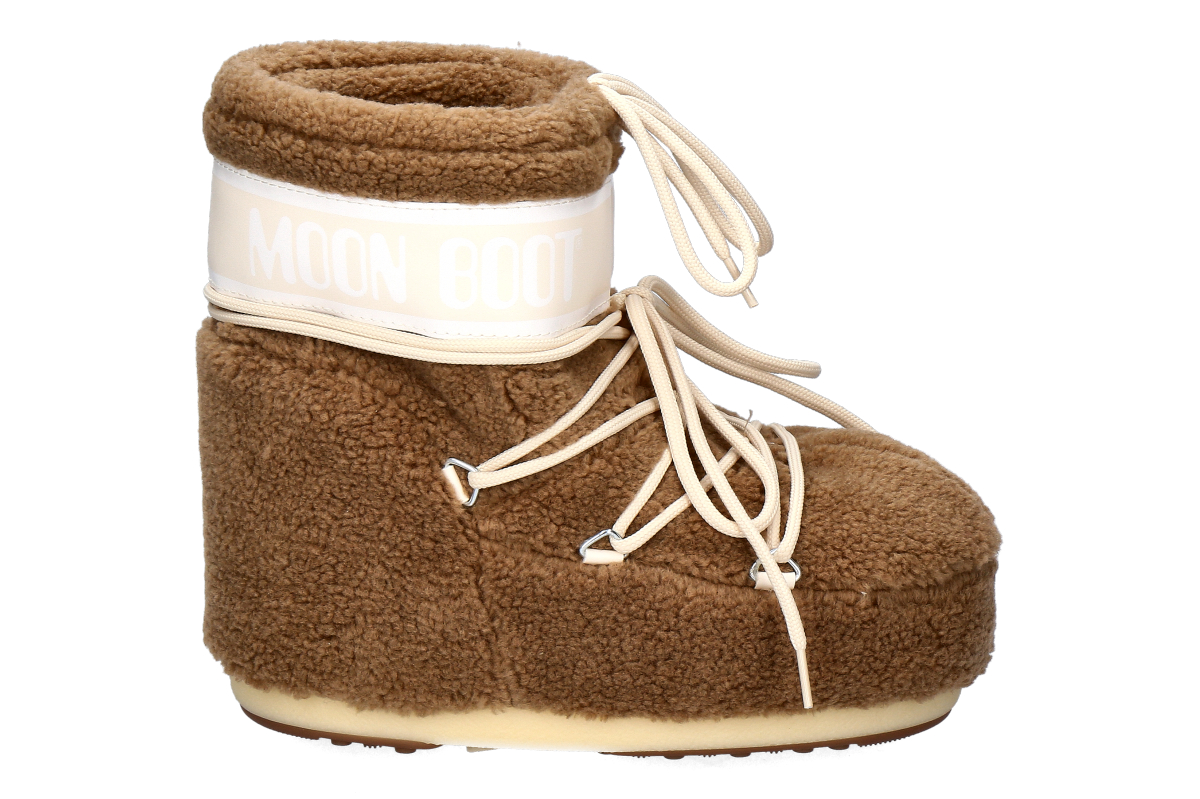 Moon Boot Damen Bootie ICON LOW FLEECE- camel/ braun