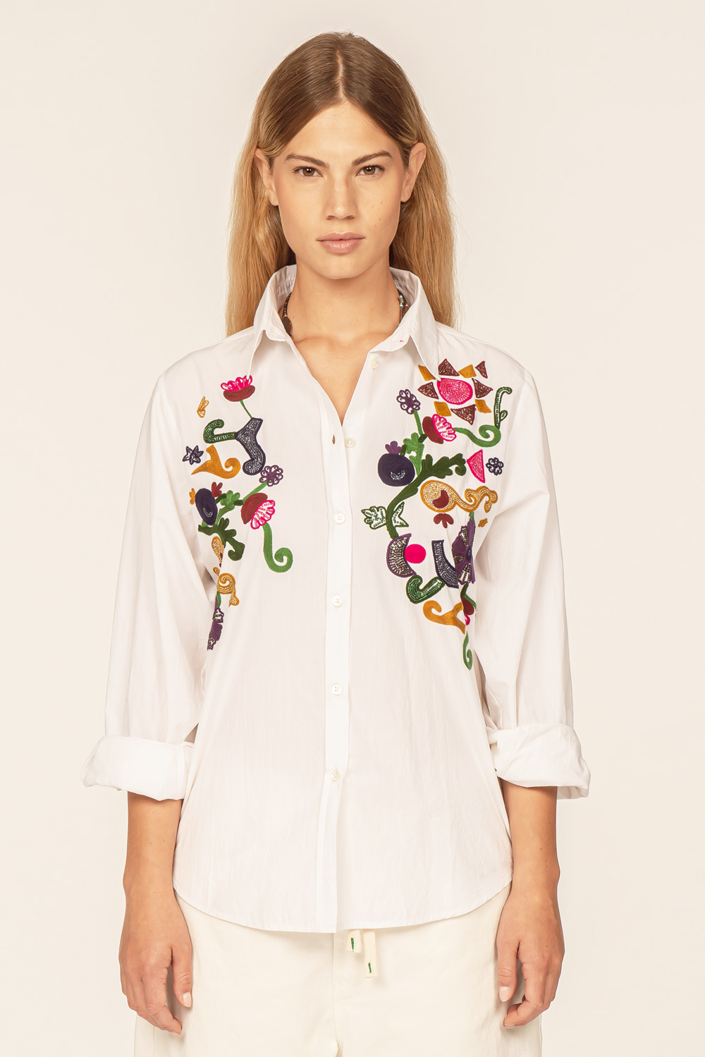 Front Street 8 Damen- Blouse CHAIN STICHED - embroideries