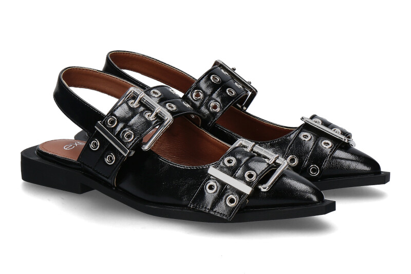 Exé Slingballerina PATENT- black/schwarz