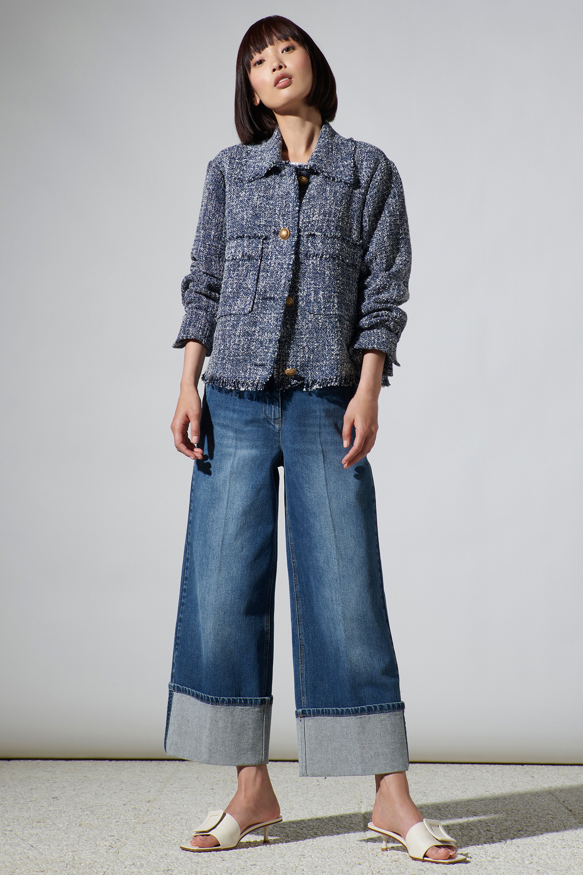 Luisa Cerano Blazer TWEED OPTIK - blau/mehrfarbig 