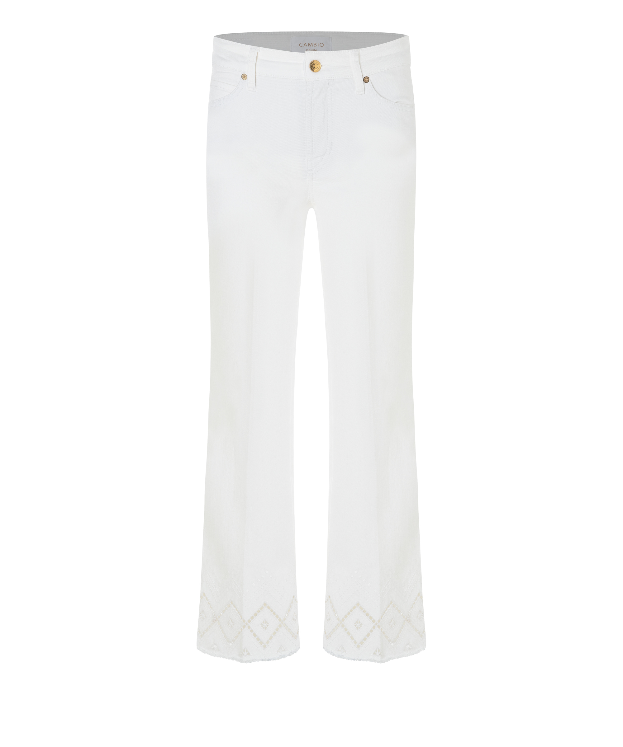 Cambio Jeans FRANCESCA -pure white stone & fringed/weiss