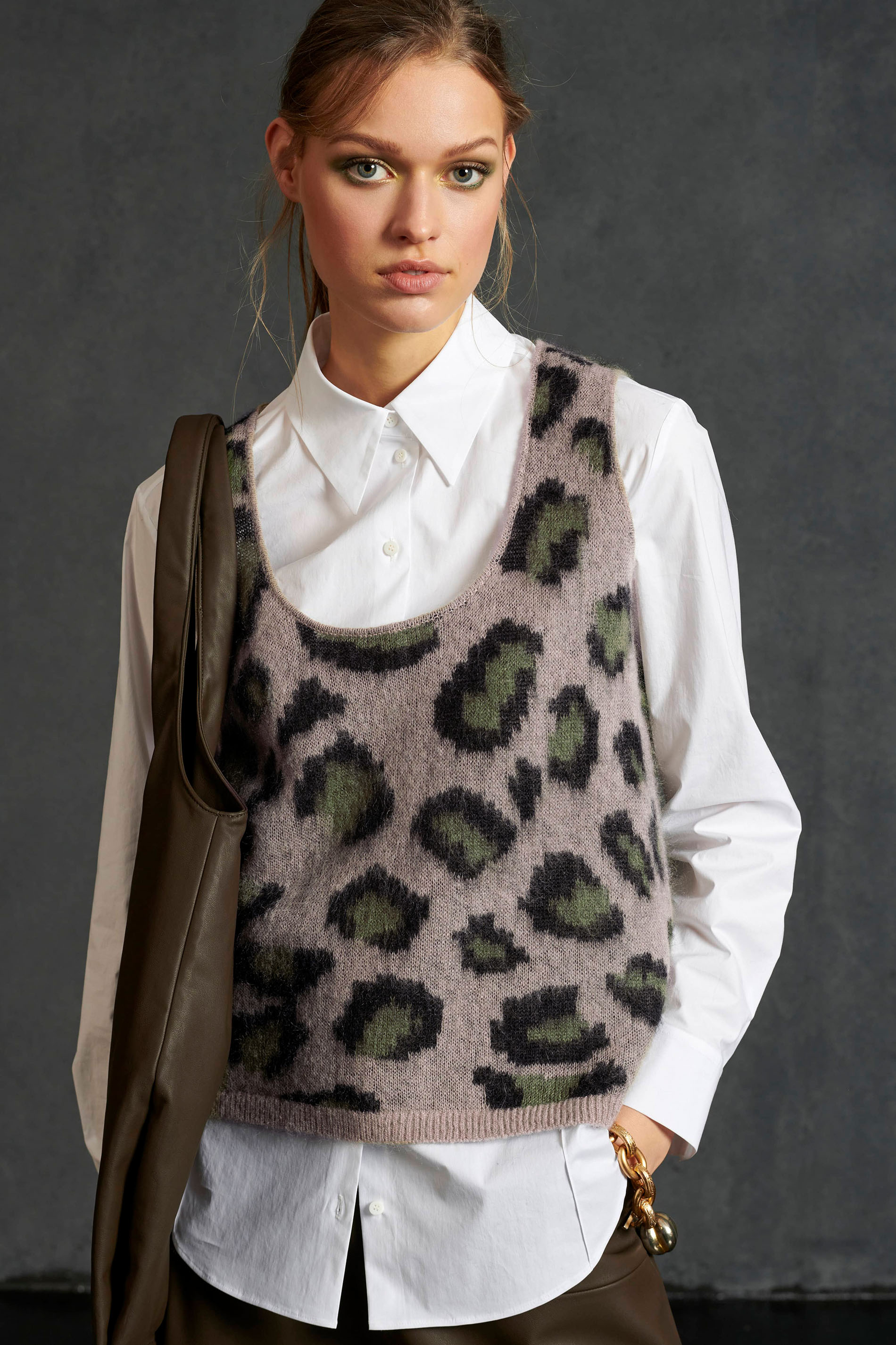 Luisa Cerano Pullover MANCHES COURTES - animal walnut / mehrfarbig