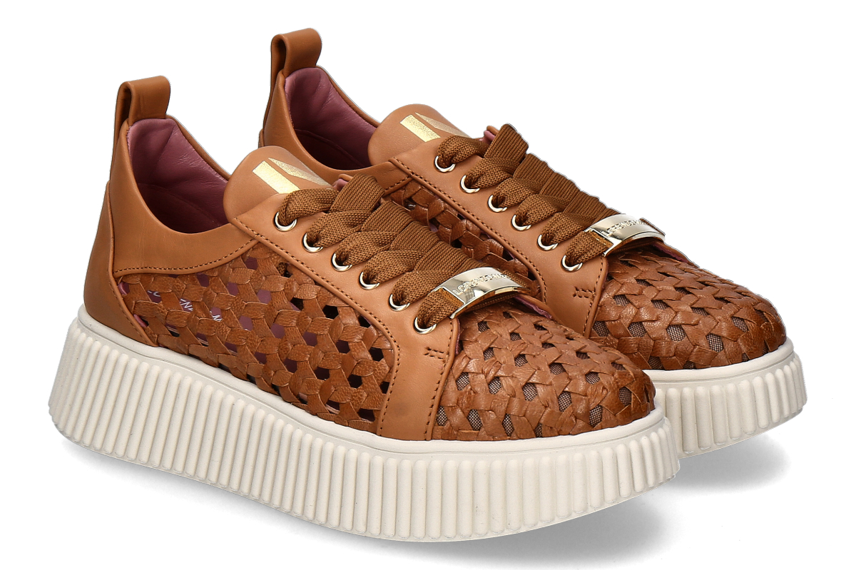 Lorenzo Mari Damen- Sneaker SALLY27- tan/ mittelbraun