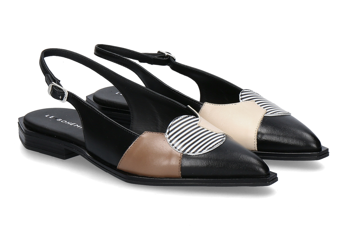Le Bohémien Slingballerina P28 VITELLO- nero/ beige