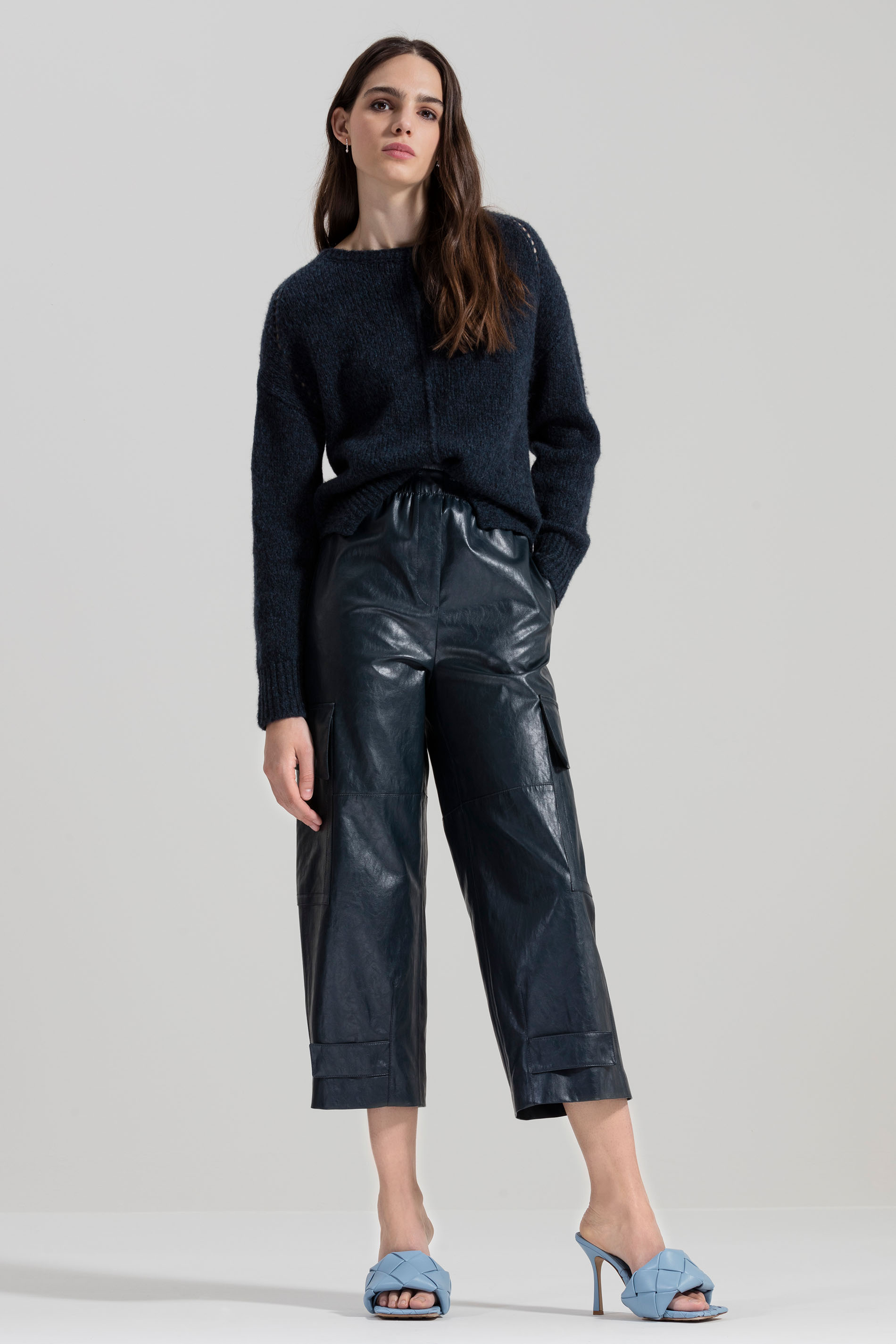 Luisa Cerano Pullover POINTELLE MUSTER - dark mineral blue/dunkelblau