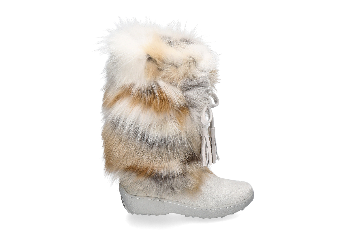 Oscar Sport Damen- Fellstiefel VOLPE GOLDEN- beige/ white/ brown