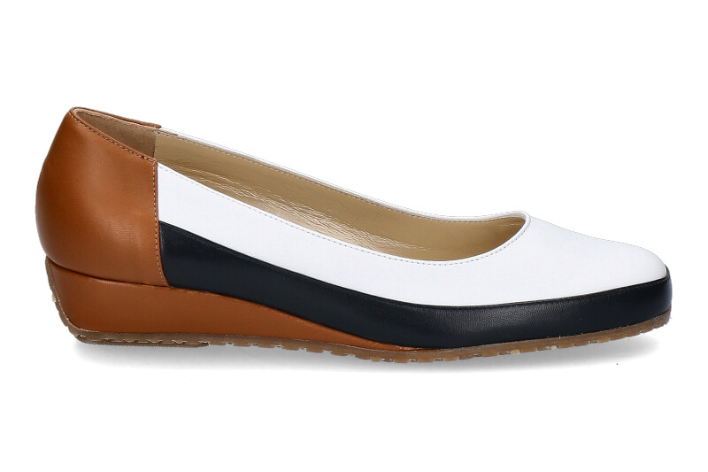 Bagnoli Slipper 6060 NAPPA- weiss/ blau/ mittelbraun