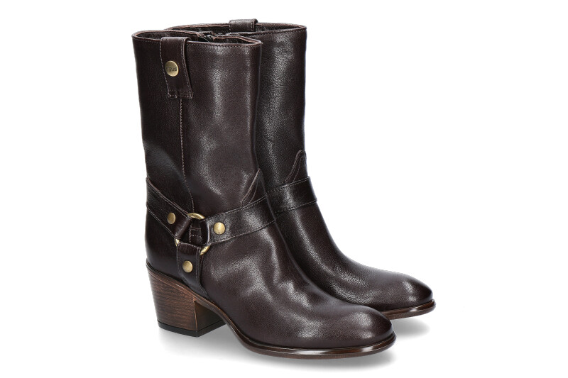 Mjus Biker-Boots LEATHER MOKA- dunkelbraun