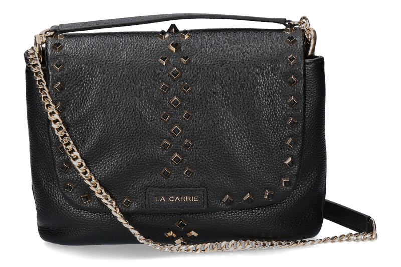 La Carrie Umhängetasche TUMBLED LEATHER BLACK