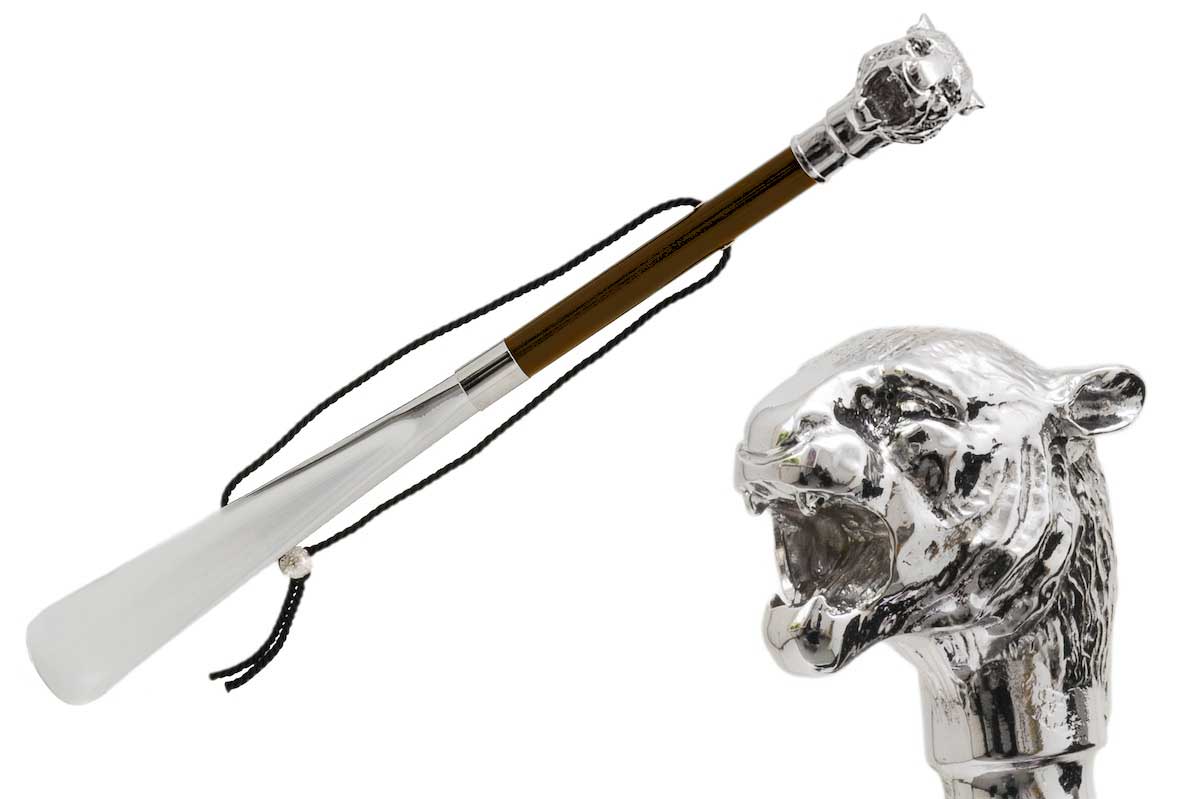 Pasotti Schuhanzieher TIGER- silber/ braun