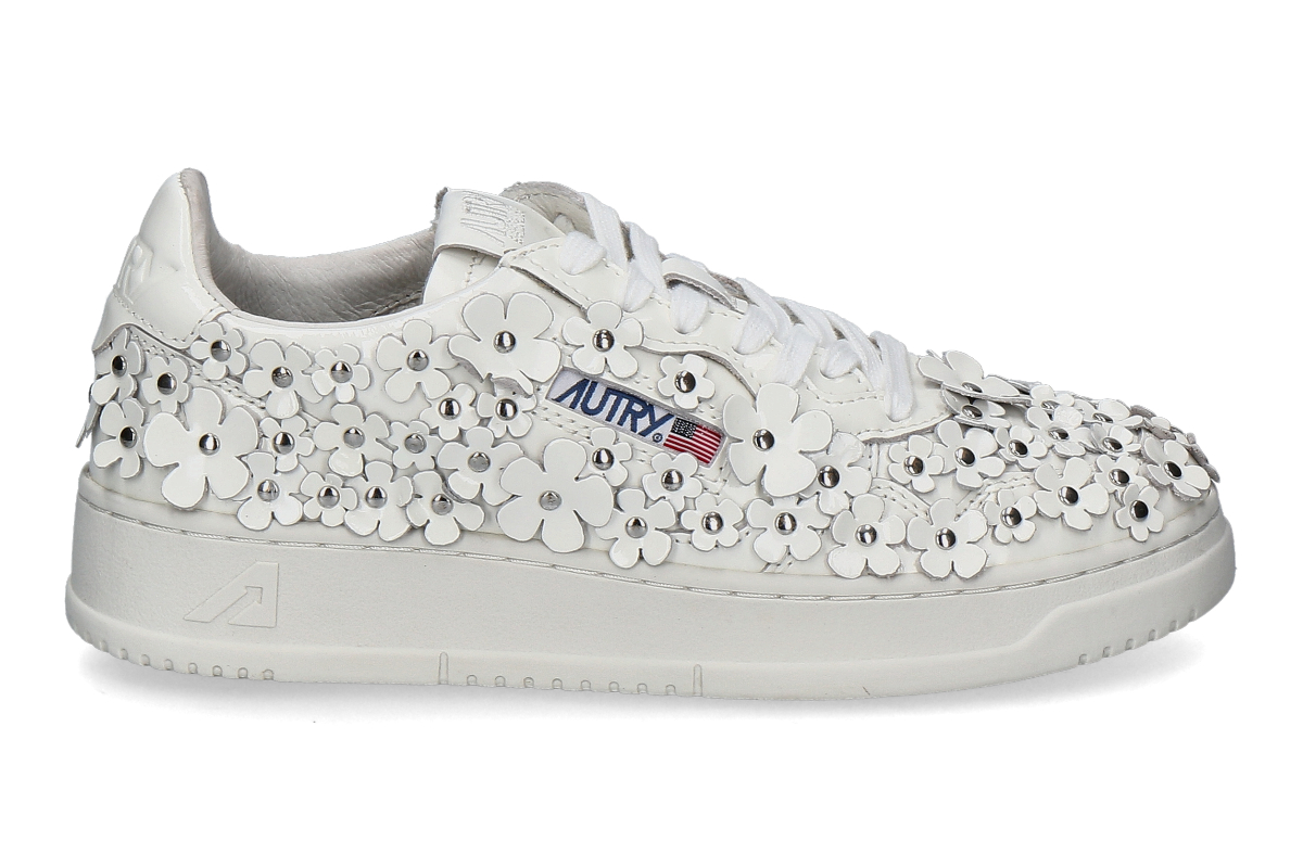 Autry Damen Sneaker MEDALIST LOW FLOWER - white / weiß