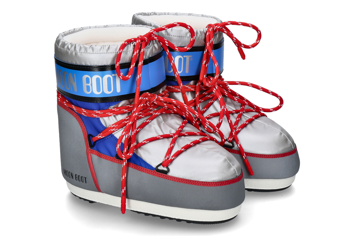 Moon Boot Damen Bootie ICON LOW SPACE RACING- mehrfarbig silber/ blau /rot